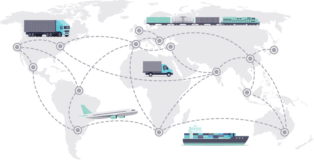 Global logistics map